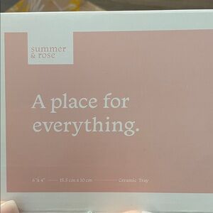 summer & rose Pink Ceramic Tray with metallic detail (Fabfitfun)